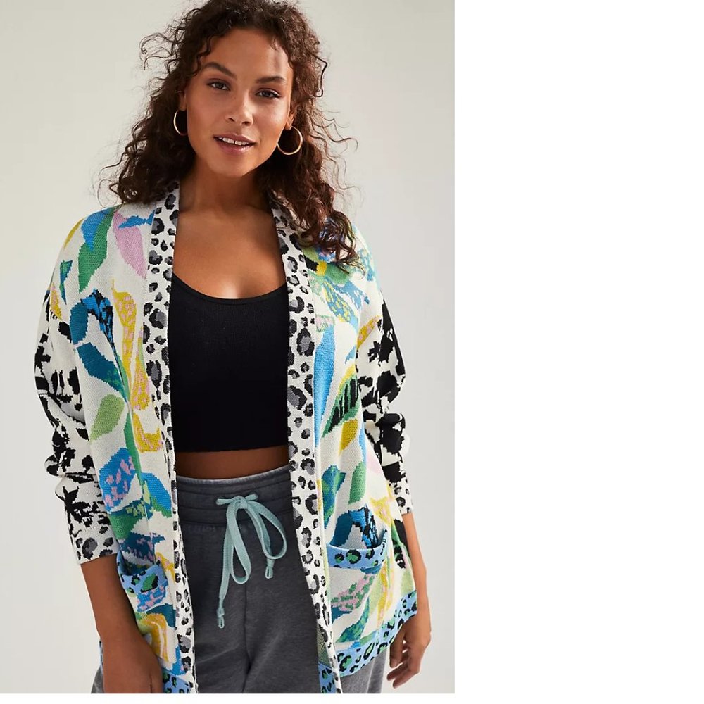 Anthropologie Maeve Savannah Contrast Cardigan - Picture 4 of 9